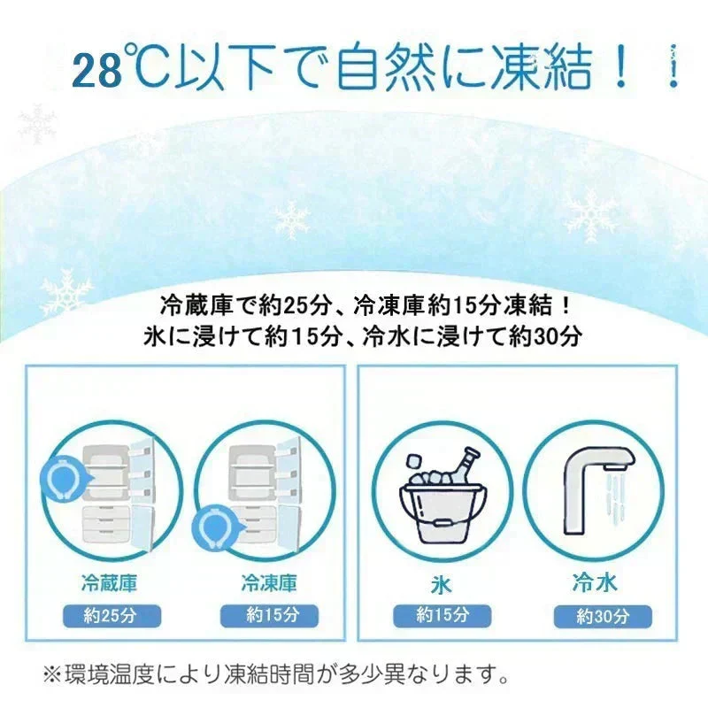 【ホワイト 子供 2個 送料無料】ネッククーラー 即冷却 冷却グッズ 暑さ対策用品 クールリング アイスリング 自然凍結 スマートアイス ネックバンド 温度でひんやりキープ 繰り返し 暑さ対策 冷却グッズ 首 冷却 電池なし 送料無料