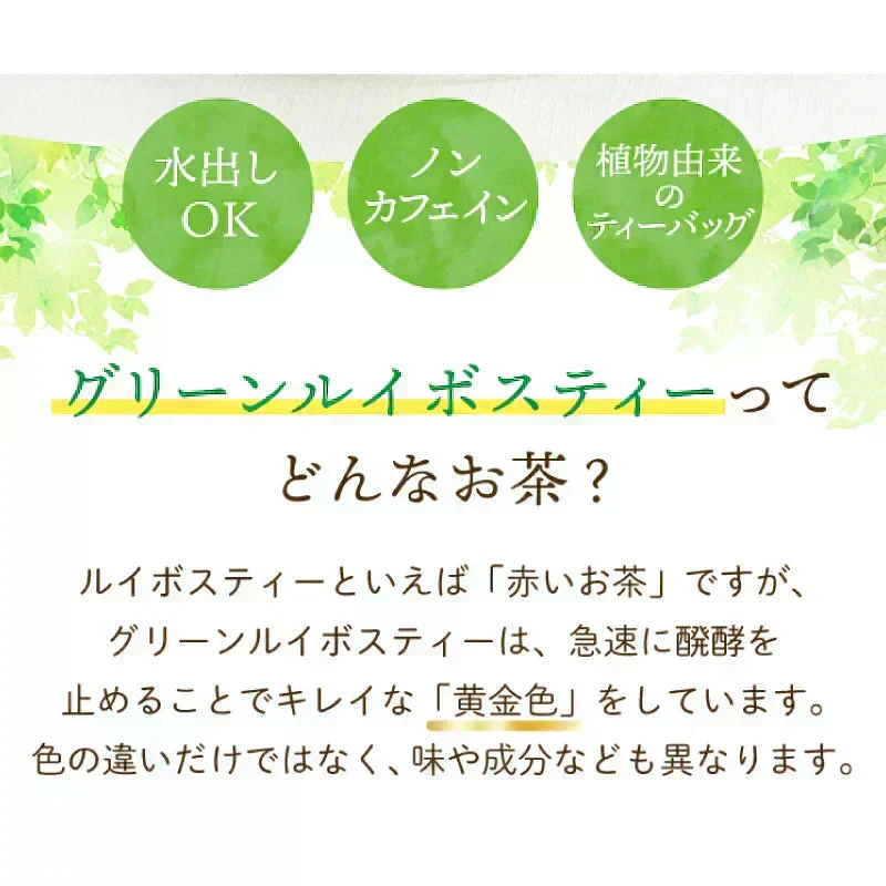 【最短当日出荷】ゴールデン グリーンルイボスティー 50個入（水出し OK 非醗酵 健康 美容 ティーバッグ ハーブティー ノンカフェイン お茶 ティーライフ）