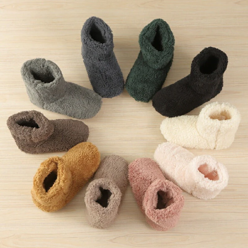 【パープルレッド　M】ルームシューズ プレゼント 冬 メンズ もこもこ 子供 ボア あったか 暖かい ブーツ ロング キッズ スリッパ 北欧風 おしゃれ 冬用 秋 洗える スエード ルームブーツ 室内履き 冷え性 防寒 カップル ユニセックス