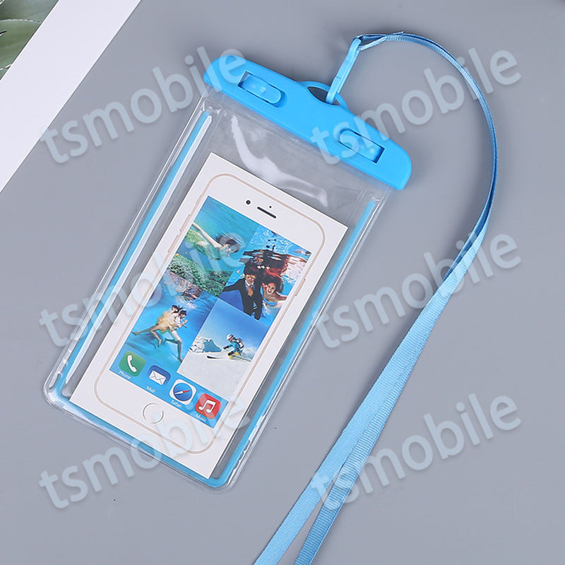 スマホ 防水ケース ピンク 蓄光タイプ 1個 暗所でも光る 防水カバー IPX8 ストラップ付き iPhone Galaxy 各種携帯電話対応 防水バッグ お風呂 釣り ポイント消耗