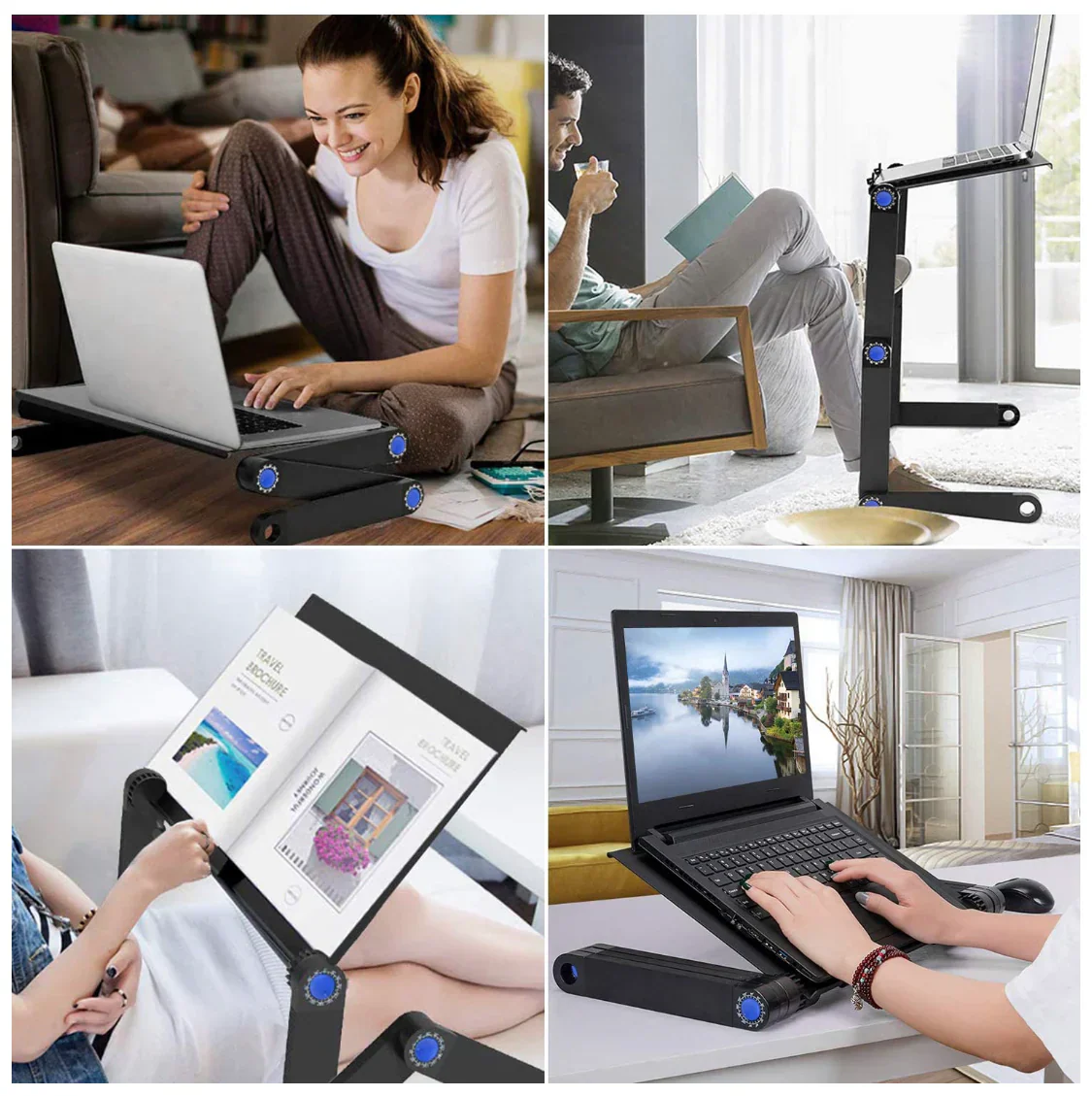 即納　ノートパソコンスタンド PC冷却ファン付きスタンド 折りたたみ式 アルミ製 (48cm)高さ/角度調整可能PC/MacBook/ラップトップ/iPad/タブレットに対応(w057)