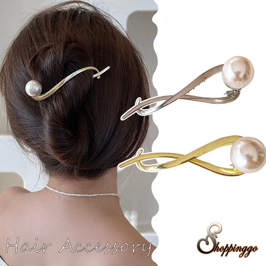 (シルバー)ヘア留め ヘアアクセサリー クロスヘアピン髪飾り 上品 パーティー飾り