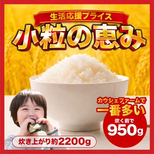 【お届けまで約3週間】【小粒の恵み】【小粒米】たっぷり950g 近江米 カウシェファームの贅沢米で１番多い！【カウシェファーム収穫対象商品】