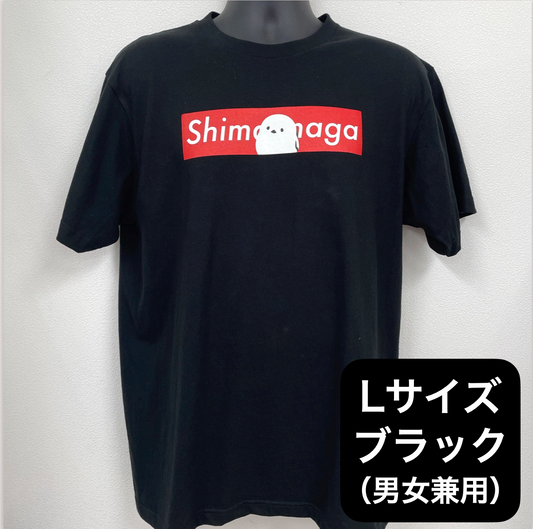 【ブラック／Lサイズ】シマエナガ Tシャツ 男女兼用 北海道