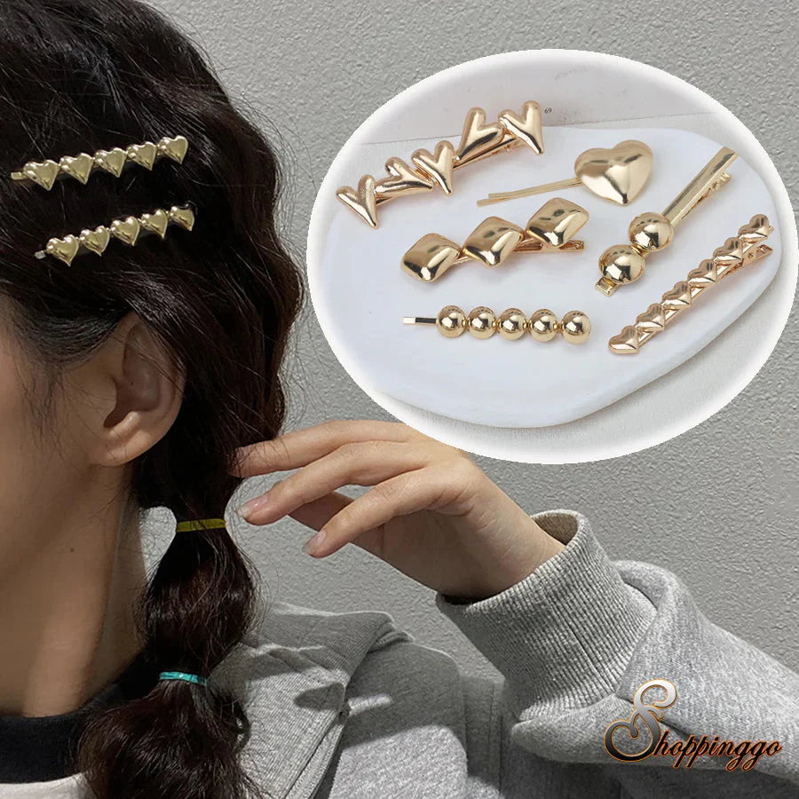 (E01)ヘアピン 1点入り ヘア留め ヘアアクセサリー クロスヘアピン 前髪 かわいい ゴールド オシャレ 髪飾り 上品 パーティー飾り