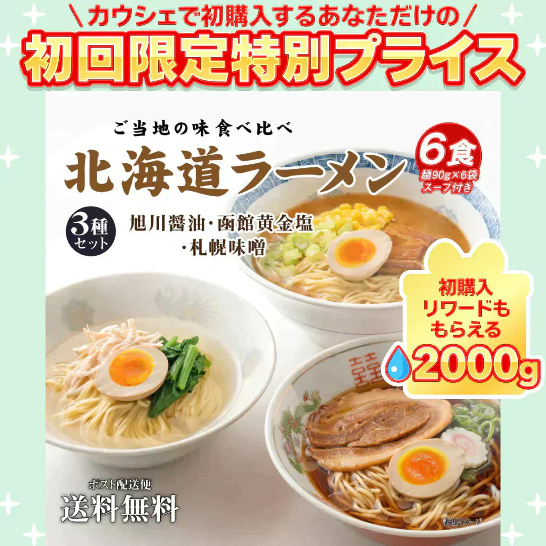 送料無料 ご当地 生ラーメン 6食セット 北海道ラーメン ラーメン アソート らーめん 食品 生麺  お試し  グルメ 麺屋 どんまい【ご新規さん限定商品】