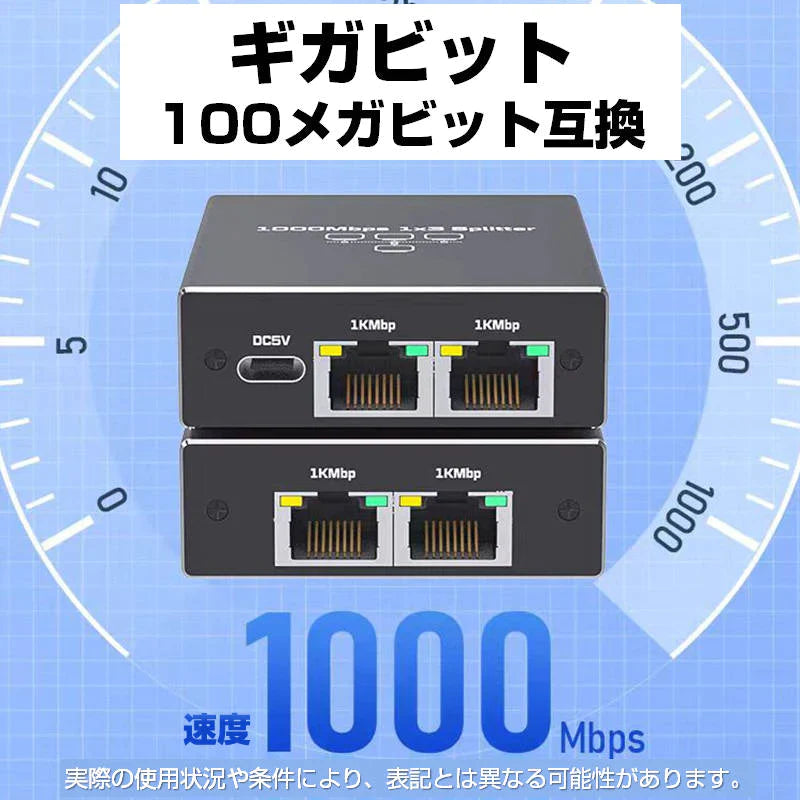 LAN分岐器 3ポート 1Gbps ギガ LANポート増設 拡張 アダプター RJ45 ラン中継コネクタ lanハブ ルーター ネットワークスプリッタアダプタ CAT5 CAT6 CAT7