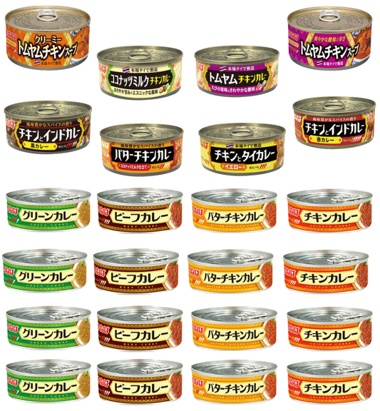 【缶詰】いなば カレー缶詰 スープ入り 24缶セット 詰め合わせ トムヤムチキンスープ タイカレー ビーフ チキン バターチキン 非常食 保存食 長期保存 備蓄 食べ比べ 関東圏送料無料 「一番人気」