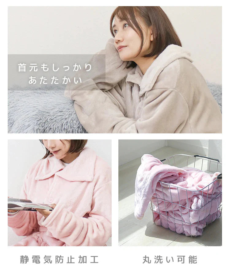 【Lサイズ】【グレー】着る毛布 ルームウェア S M Lサイズ 毛布 あったかグッズ ルームウェア 冬 もこもこ パジャマ レディース かわいい メンズ ロング ショート マタニティ ナイトウェア ブランケット 部屋着 おしゃれ 可愛い 秋冬