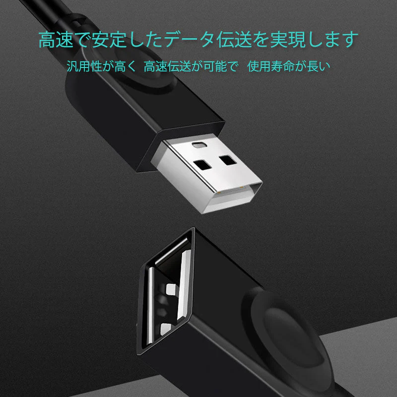 USB延長ケーブル 1.5m USB2.0 延長コード1.5メートル USBオスtoメス 充電 データ転送 パソコン テレビ USBハブ カードリーダー ディスクドライバー 対応