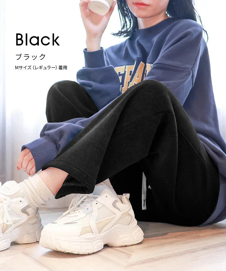 【Lサイズ/レギュラー】【グレージュ】 2024AW 裏起毛 パンツ レディース 秋 冬 ワイドパンツ ロング丈 あったか 暖かい 裏起毛パンツ シンプル カジュアル 可愛い 無地 楽ちん 体型カバー ズボン ゆったり リブ ワイド パンツ ルームウェア ウエストゴム M L LL
