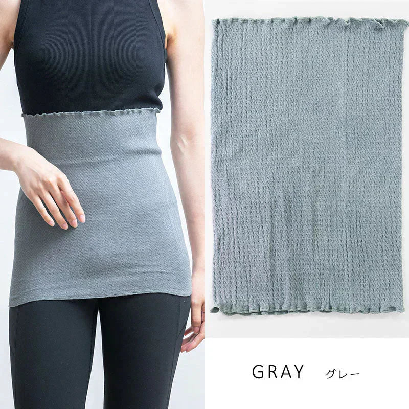 【フリー-ピンク】【商品名：日本製シルク腹巻】