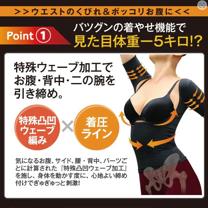 スリムウェーブ パーフェクトボディプログラム【二の腕補正 バストアップ 猫背 骨盤補正 補正インナー 加圧 着圧 加圧インナー インナー 補正下着】スリムを実感 女性らしいＳラインボディ 魅惑のメリハリボディへ  インナー 下着 ナイトウェア レディース インナー 下着 ランジェリー 補正下着  ボディーインナー スリムボディー ボディメイク ダイエット 補正インナー 矯正