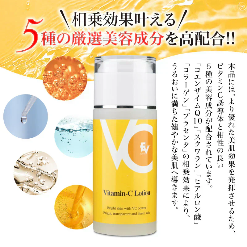 『ビタミンC誘導体配合＜化粧水＞（★お得な2個セット★）』 化粧水 ビタミンcローション ビタミンC誘導体配合 高濃度 ローション 毛穴ケア 黒ずみ 鼻 頬 引き締め 化粧品 エイジングケア 美肌 抗酸化