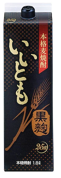 雲海酒造 麦焼酎 いいとも 黒麹 25度 パック 1800ml 1.8L 1本【ご注文は12本まで同梱可能】