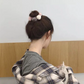 (ブラックグレー)ファー シュシュ ヘアゴム リングゴム 金具なし 職場 ヘアアクセサリー 大人 子供 髪留め