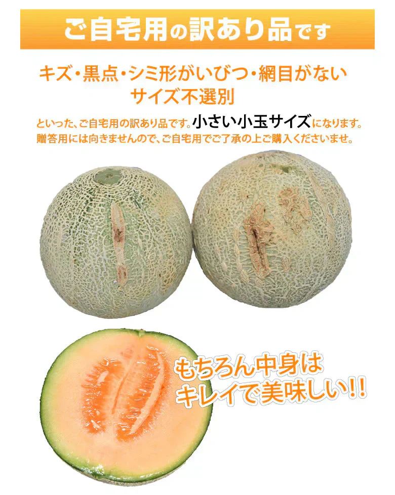メロン 訳あり 小玉 赤肉メロン 送料無料 2玉 お取り寄せ 熊本県産 クインシーメロン フルーツ