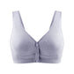 ブラジャー グレー Lサイズ 授乳ブラ ベスト型 哺乳用 インナー 前開き ノンワイヤー ナイトブラ コットン  妊娠 出産 下着 肌着 育児 マタニティ 通気 ボタン片手開閉 綿
