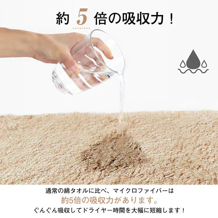 【ライトグレー2枚】ヘアタオル フェイスタオル ヘアドライタオル 速乾タオル 吸水タオル 吸水速乾【カウシェファーム収穫対象商品】