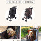 (ブラウン)折りたたみ ペットカート 4輪 多頭 小型犬 中型犬 キャリー バスケット ペットバギー ドッグカート カート ペット用 ペット 折り畳み コンパクト 軽量 犬 猫 おしゃれ