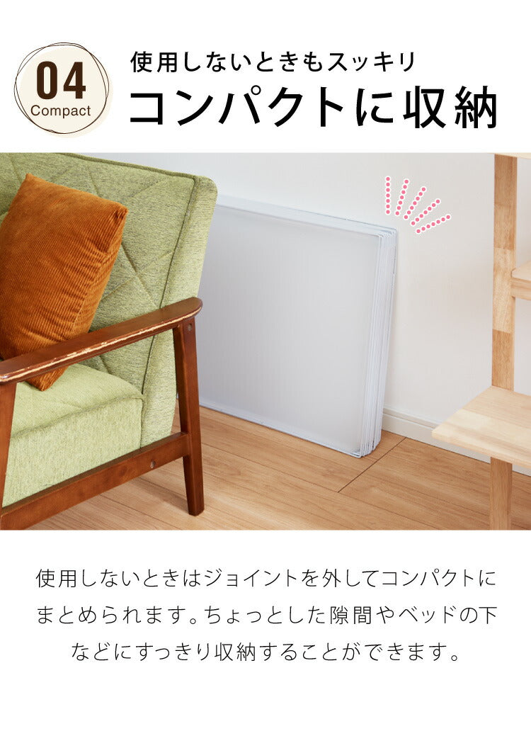 (半透明ホワイト)ペットフェンス 半透明 透明 置くだけ 50×70cm ドア付き 防水仕様 滑り止め 組立簡単 コンパクト ジョイント式 ペットサークル ペットケージ ペットフェンス 柵 ドックケージ 犬 猫 ペット用品 屋内 広い 脱走防止 仕切り 【送料無料】