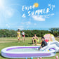 (スカイブルー)プール すべり台付き ファミリープール 大型 ポンプ付き ビニールプール 滑り台付き 大型プール 子供用プール 長方形 ベランダ 水遊び 電動 ポンプ 空気入れ付き おもちゃ