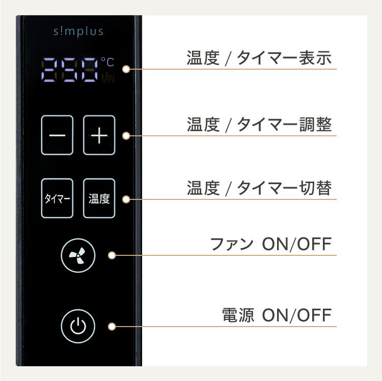 (ブラック)simplus 吸煙グリル ガラス蓋付き 無煙グリル 最高250℃ ホットプレート 無煙ロースター 無煙 温度調節 ロースター 減煙 シンプラス SP-GLL01 煙の出にくい スモークレス 穴あきプレート 減煙【送料無料】
