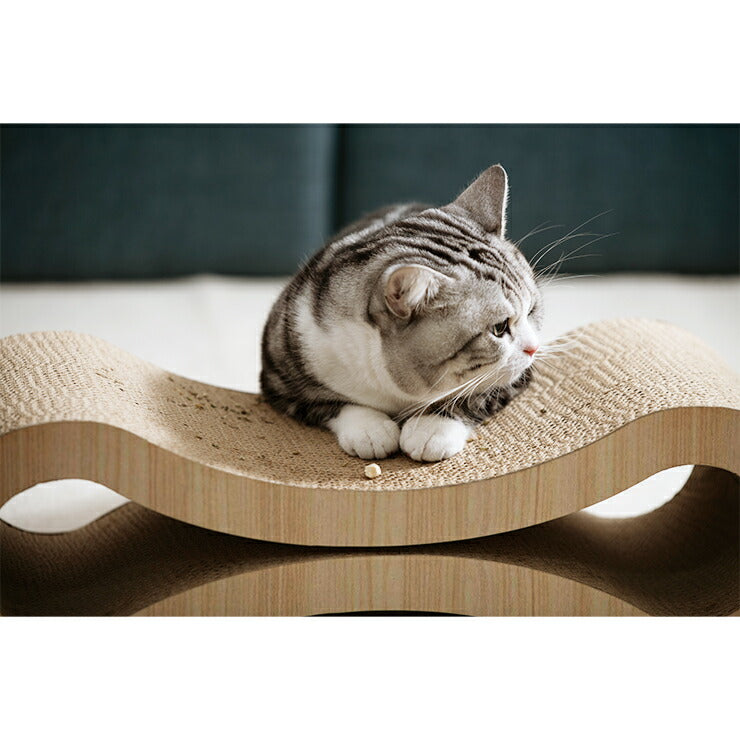 (カラー：ブラウン/タイプ：通常版)爪とぎ 猫 ループ型 両面仕様 またたび付 強化ダンボール 高耐久 木目調 大理石調 ナチュラル ブラウン ホワイト 猫爪とぎ 爪研ぎ 爪とぎベッド ベッド 枕 ペットベッド 段ボール 猫用品 【送料無料】