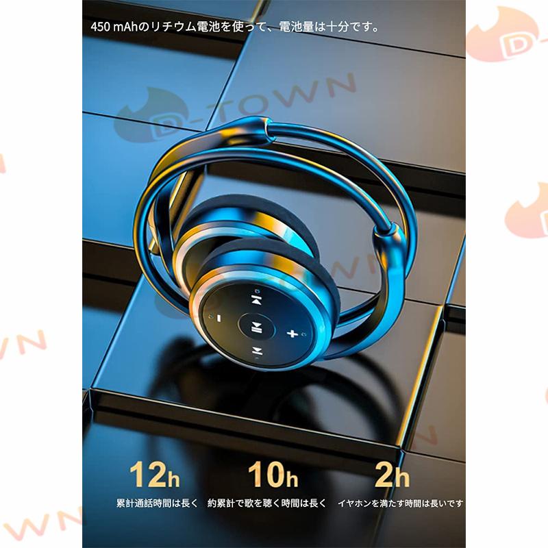 当日発送 Bluetooth5.0 イヤホン SDカード FMラジオ TFカード対応 折りたたみ式 耳掛け式 マイク内蔵 無痛装着 ワイヤレスイヤホン 超実用 超強力 w319B(レッド)
