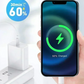 【爆安秒殺セール！】★30分で60％まで充電★温度管理機能付き iPhone 充電器 ACアダプター Type-C 充電器 typeC-typeCのケーブル付き タイプC充電器 純正 タイプc コンセント pd 充電器 20w PSE認証 急速充電 usb-c アダプター Android充電器 アイフォン充電器