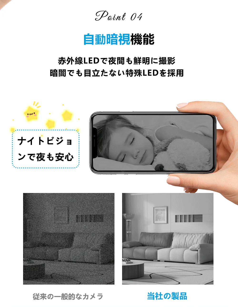 【内蔵型WiFi信号源&SDカード・クラウドサーバーに対応】防犯カメラ　室内　無線　ワイヤレス　工事不要　電池式防犯カメラ　小型防犯カメラ　家庭用防犯カメラ　wi-fiなし　電池式　ペットカメラ　ドライブレコーダー　室内外の防犯カメラ　監視カメラ　玄関カメラ ベビーモニター