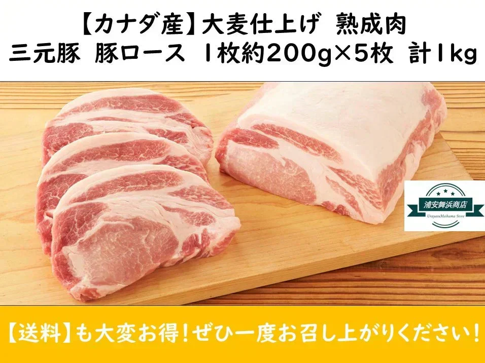 【熟成・三元豚】豚ロース ステーキ 3kg (１枚約200g×５枚×3パック）