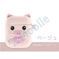 airpods1/2 ベージュ ピッグキャラクター 可愛い豚 エアーポッズ カバー シリコンエアポッツ 1/2 ケース かわいい キズ防止 耐衝撃 保護 紛失防止 4色カラビナ付き