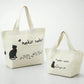 ねこねこ 帆布カジュアルバッグ 大・小セット◆ トートバッグ キャンバス エコバッグ お買い物 コンビニ 猫 お弁当 通勤 通学 レディース お出かけ 散歩 レジャー 厚手 丈夫 かわいい ネコ アウトドア 猫の日 GW