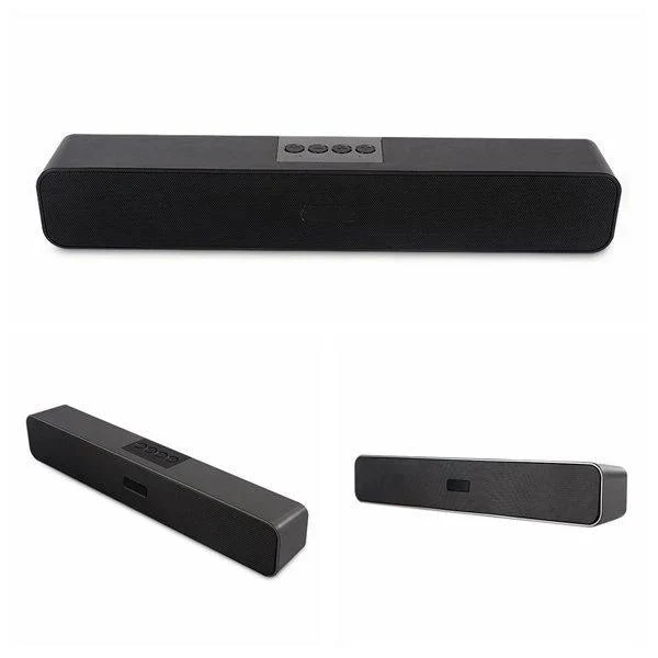スピーカー Bluetooth サウンドバー 長時間連続再生を実現 進化版！臨場感高音質 重低音 コンパクト長時間連続再生 USB接続 パソコン テレビ ゲーム機 w112B(ブラック)