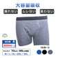 失禁パンツ ネイビー2XL1枚 男 メンズ 尿漏れ パンツ 漏れない 介護 ボクサー トランクス ショーツ 高齢者 シニア 中失禁 重失禁 200cc 大容量 吸収 コットン 綿 通気性