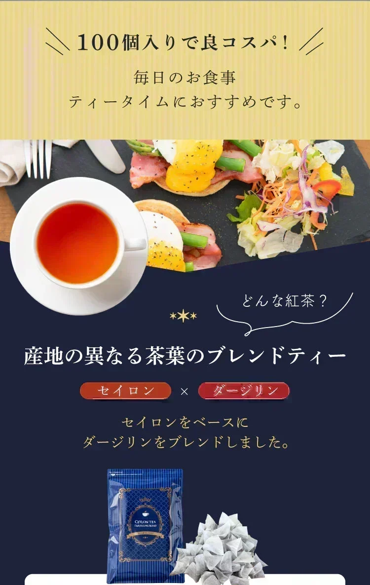 【最短当日出荷】★水出しOK★セイロンティー ダージリンブレンド 100個入 ( 紅茶 大容量  ダージリンティー セイロン ホット アイスティー ティーバッグ ティーパック )
