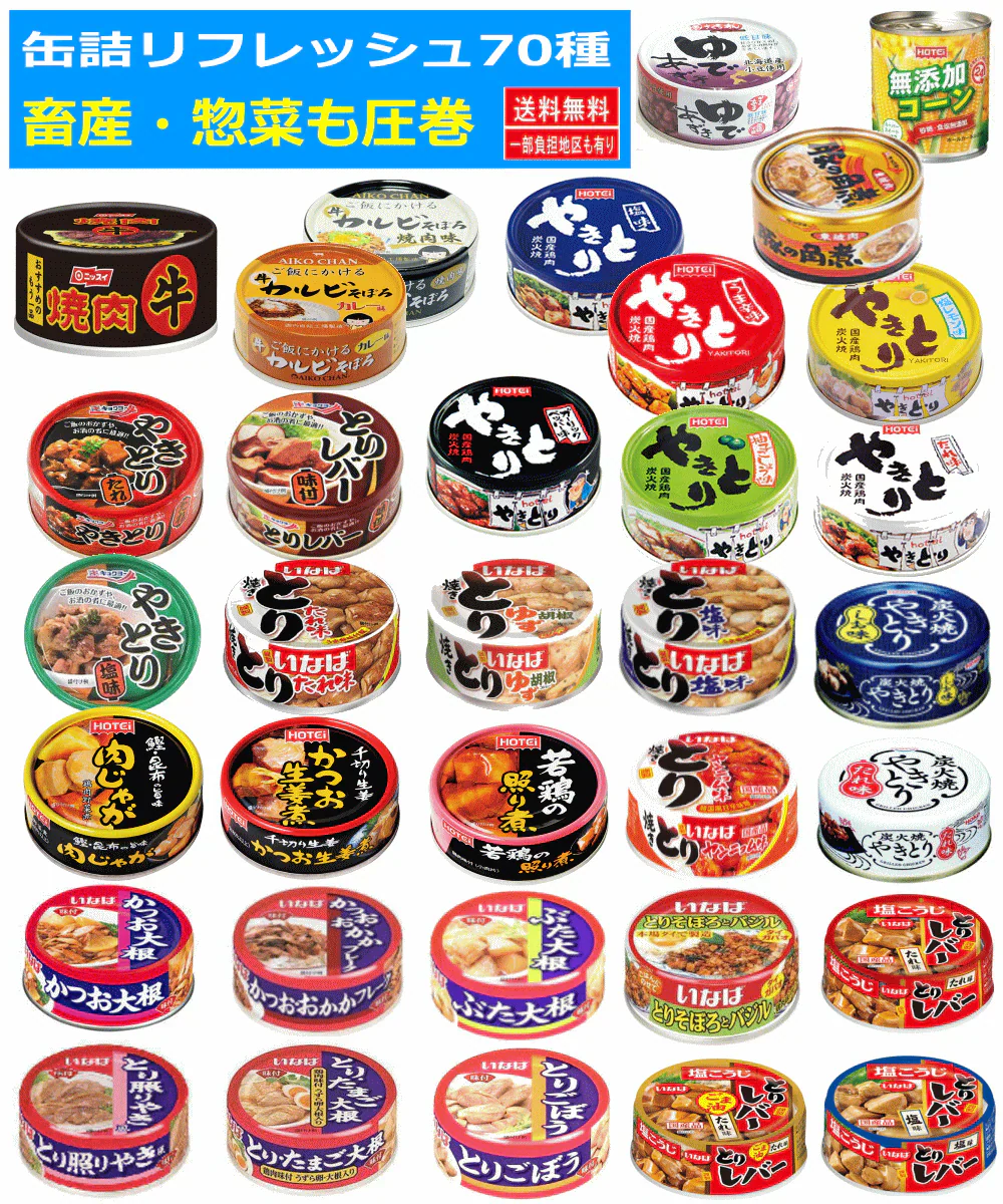 【缶詰め】リニューアル 非常食 保存食に フルーツ缶詰も入った 70缶 9大メーカー 水産・畜産・惣菜・カレー・フルーツまで ポチッで缶詰居酒屋！ 毎日楽しい缶詰グルメ 和洋中おかずが大集合！関東圏送料無料