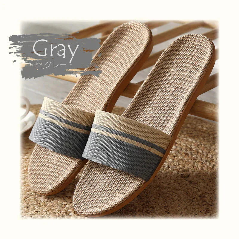 【色お任せ /LMサイズ】スリッパ 麻素材