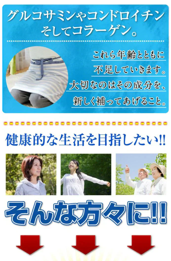 約半年分たっぷり大容量グルコサミン+コンドロイチン+コラーゲン540粒