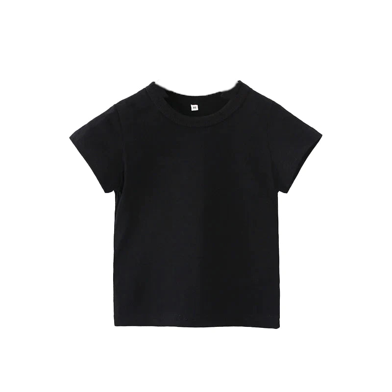 半袖 Tシャツ 黒 140cm 100％綿 無地 子供 キッズ 100 110 120 130 140 150 コットン 吸汗速乾 幼稚園 小学校 体育 体操着 発表会 運動会 ダンス 洗い替え 白 黒シャツ