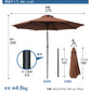 【グレージュ】ガーデンパラソル 270cm 傾く パラソル アルミ 傾くパラソル UVカット チルト機能 ビーチパラソル 傘 ガーデン ガーデニング カーデンファニチャー 庭 テラス ビーチ キャンプ 日傘 折りたたみ 日よけ