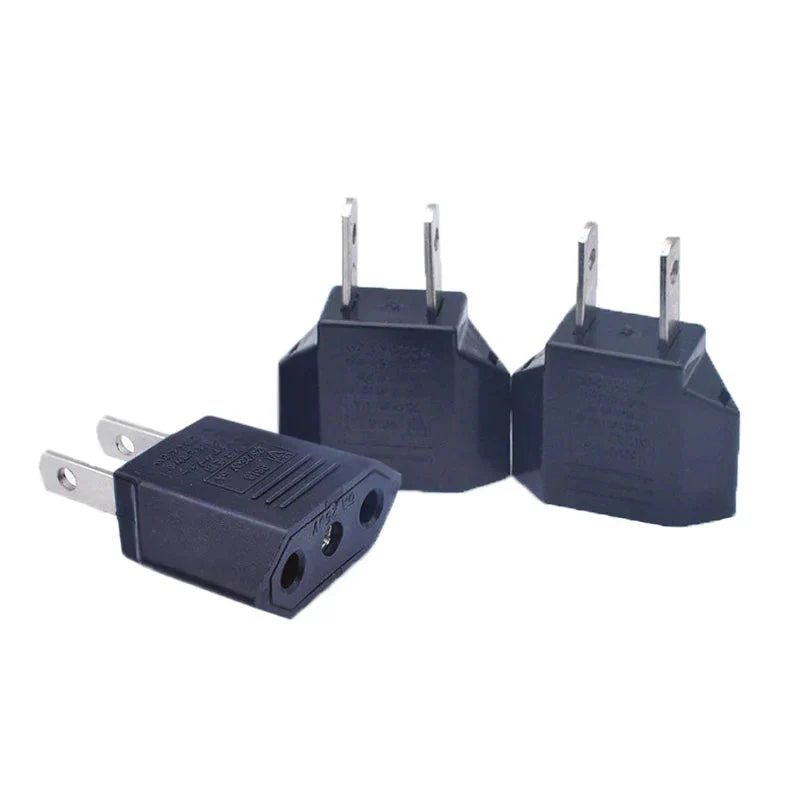 日本国内用 Cタイプ→Aタイプ 変換プラグ 3個セット 100-250V 3A 鉄 電源 変換アダプター コンセント 海外 旅行 家電 電化製品 軽量 便利グッズ