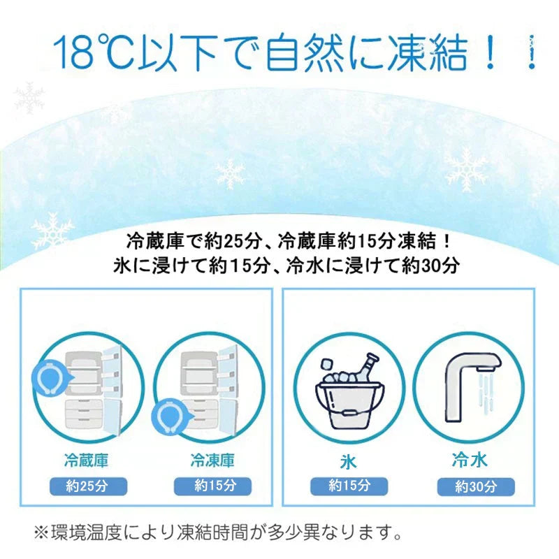 ネッククーラー 即冷却 クールリング アイスリング 子供 自然凍結 2個 スマートアイス ネックバンド 温度でひんやりキープ 繰り返し 暑さ対策 スマートアイス 冷却グッズ 首 冷却 電池なし(子供-ブルー-２個)