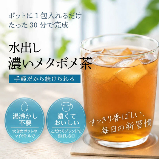 【最短当日出荷】＼水出したったの30分／水出し濃いメタボメ茶１リットル用３０個入 （ ティーバッグ ティーパック 水出し お茶 健康茶 黒豆 ウーロン茶 杜仲葉 プーアール茶 時短 節電 ）水出しでもしっかり香ばしい♪