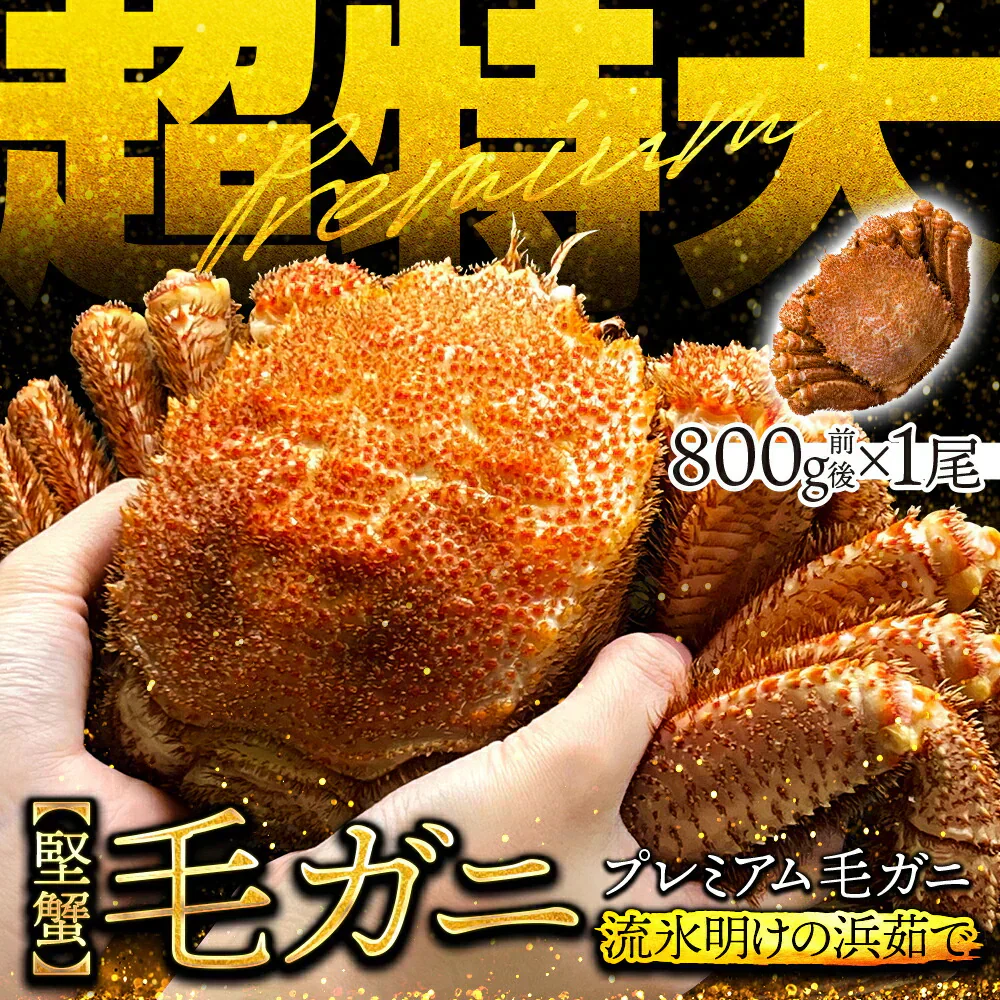25%OFF★北海道産 浜茹で毛蟹 約800g×1尾【本州～九州エリア送料無料】