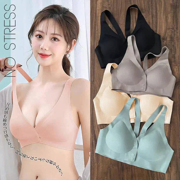 ナイトブラ 「XXLサイズ・ライトブルー」 ブラ ノンワイヤー空気のような着け心地 単品 リラックスブラ 24時間使える レディース 谷間 美胸 効果 運動 パッド取り外し