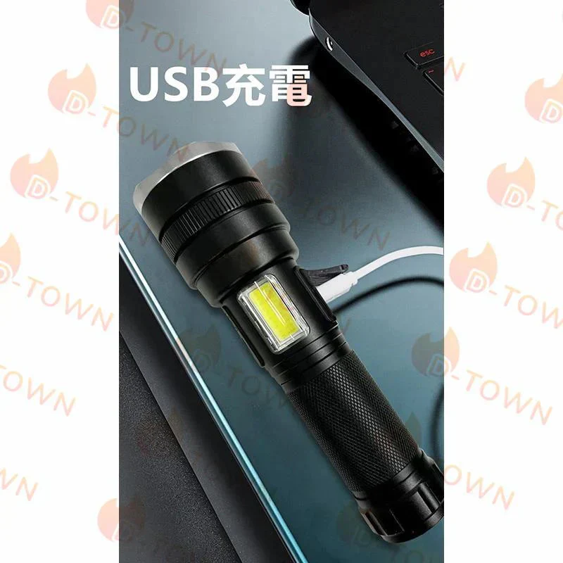 即納商品 led懐中電灯 ハンディライト 軽量 明るい SOS点滅 防水 防災 地震 停電対策 超高輝度 ledライト USB充電式 軽量 防災グッズ　停電 登山 キャンプ 釣り