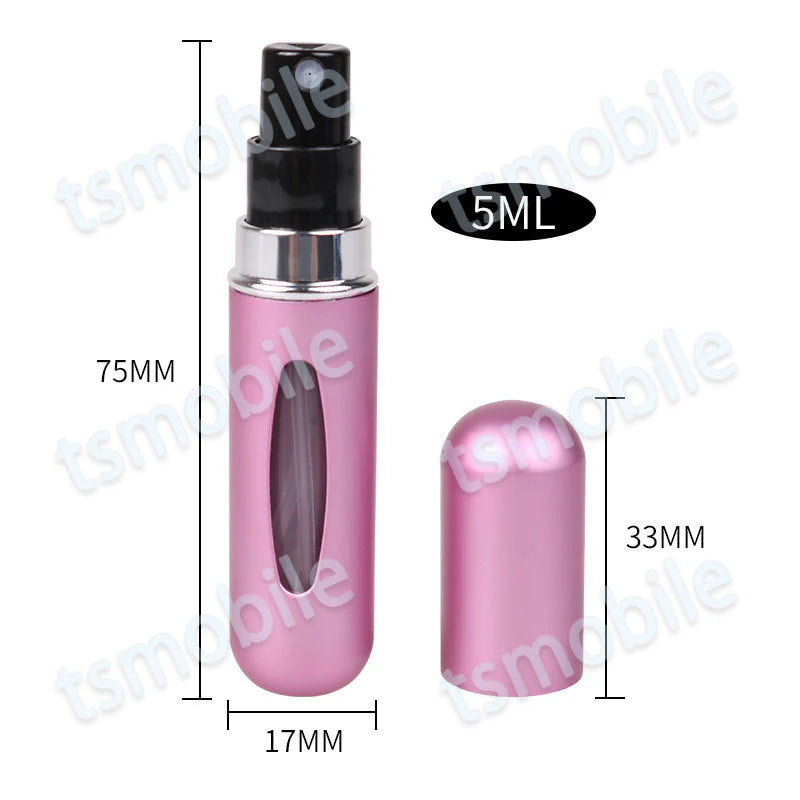 香水瓶 5ml ツヤライトブルー 香水やアルコール 小分け 簡単詰め替え ボトル 容器 アトマイザー スプレー 持ち運べる ポータブル 小型 軽量