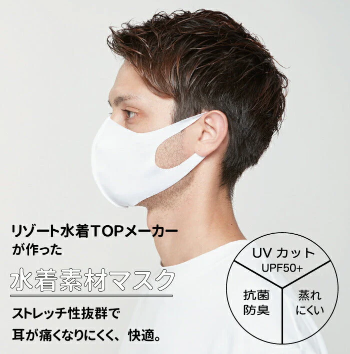 ＦＩＴＭＡＳＫ ２枚入　Ｍサイズ◆ マスク 肌にやさしい 洗濯 洗える 水着素材 水着屋さんのマスク ＵＶカット UPF50+ 伸縮素材 ガード 息がしやすい　蒸れない